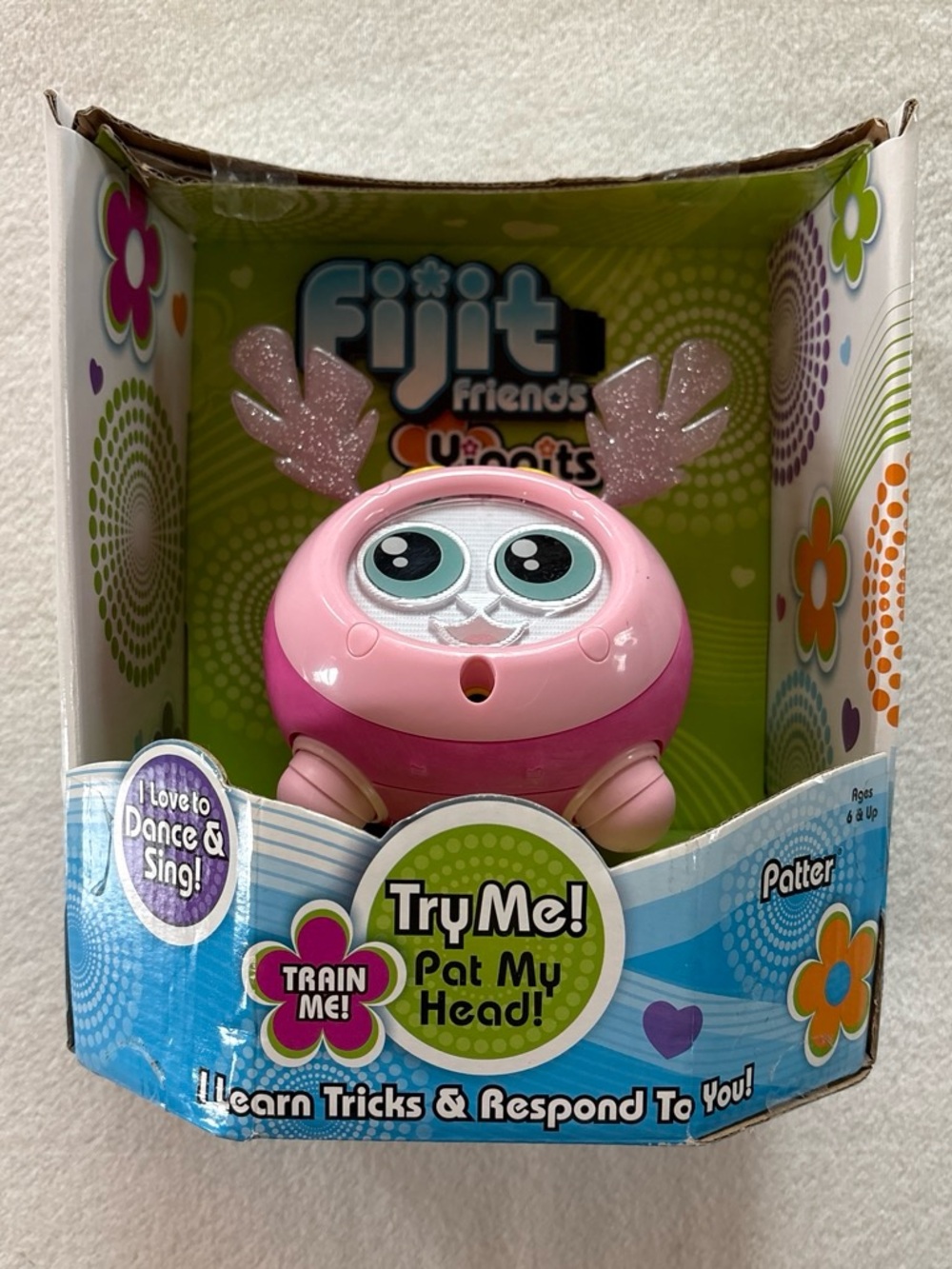 Y2K Vintage Fijit Friends Yippits Figure Pink Patter NWT